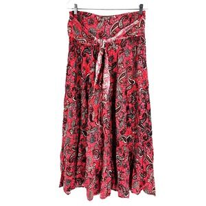 NEW Anandas Bohemian Paisley Wide Leg Pants Women's XXL Coral Hippie Festival